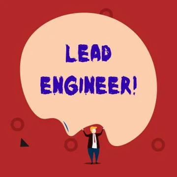 Text sign showing Lead Engineer. Conceptual photo control his team and Stock Illustration