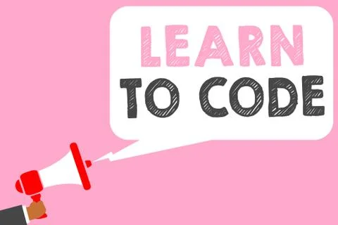 Text sign showing Learn To Code. Conceptual photo Learn to write Software Be a Stock Illustration