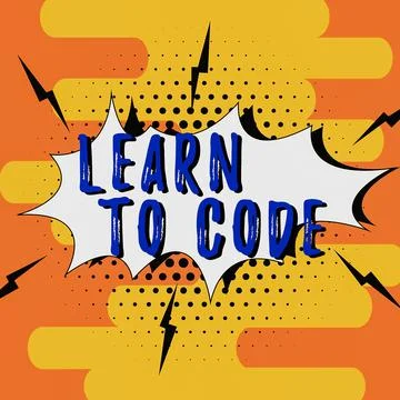 Text sign showing Learn To Code, Concept meaning Learn to write Software Be a Stock Illustration
