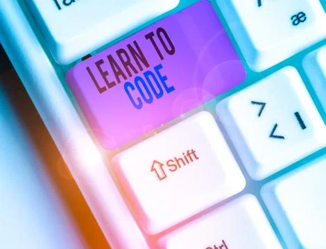 Text sign showing Learn To Code. Conceptual photo Learn to write Software Be a Stockfoto's