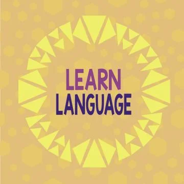 Text sign showing Learn Language. Conceptual photo ability to communicate in the Stock Illustration