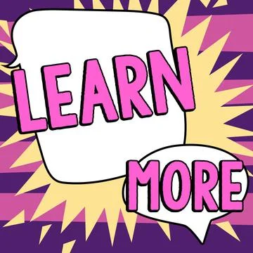 Text sign showing Learn More. Business showcase Deepen knowledge of the thing Illustrazione stock
