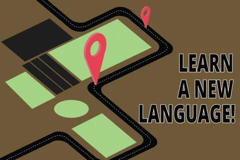 Text sign showing Learn A New Language. Conceptual photo Study Words other than Ilustración de archivo