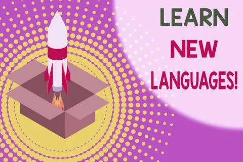 Text sign showing Learn New Languages. Conceptual photo developing ability to Stock Illustration