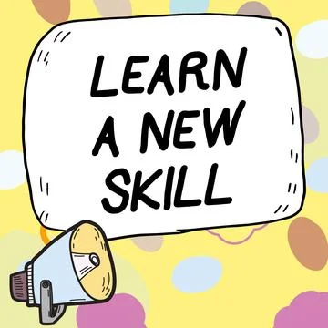 Text sign showing Learn A New Skill. Business overview acquisition knowledge 스톡 일러스트