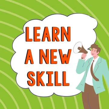 Text sign showing Learn A New Skill. Conceptual photo acquisition knowledge 스톡 일러스트