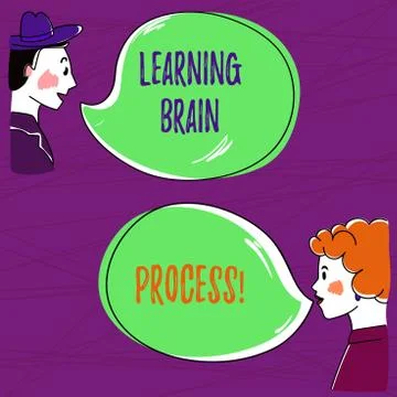 Text sign showing Learning Brain Process. Conceptual photo Acquiring new or Illustrazione stock