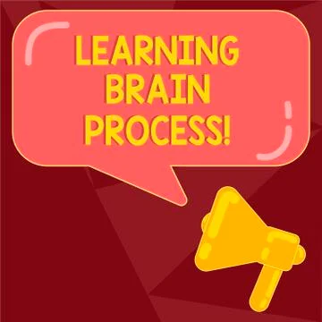 Text sign showing Learning Brain Process. Conceptual photo Acquiring new or Illustrazione stock
