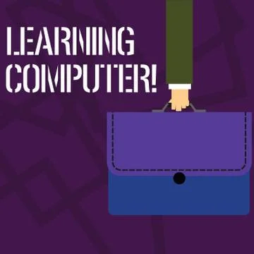 Text sign showing Learning Computer. Conceptual photo learn more about each of Stock Illustration