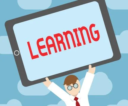 Text sign showing Learning. Conceptual photo acquisition knowledge skills Illustrazione stock
