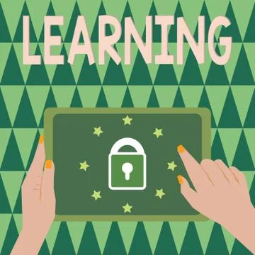 Text sign showing Learning. Conceptual photo acquisition knowledge skills Illustrazione stock