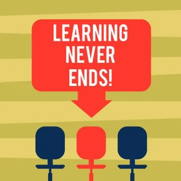 Text sign showing Learning Never Ends. Conceptual photo knowledge have no end or 스톡 일러스트