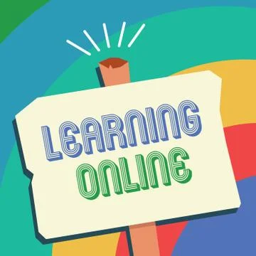 Text sign showing Learning Online. Conceptual photo Learn something new with the 스톡 일러스트