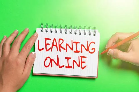 Text sign showing Learning Online. Business concept Learn something new with the 스톡 사진