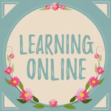 Text sign showing Learning OnlineLearn something new with the help of internet Illustrazione stock