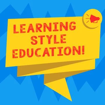 Text sign showing Learning Style Education. Conceptual photo Method or technique Stock Illustration