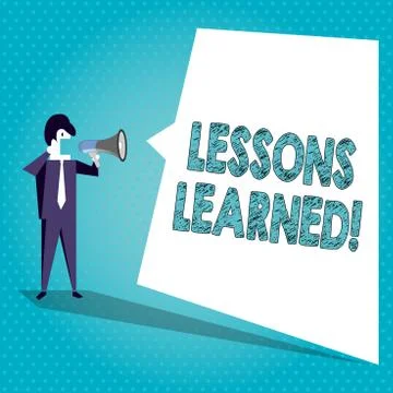 Text sign showing Lessons Learned. Conceptual photo learning gained from process Stock Illustration