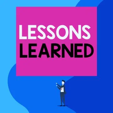 Text sign showing Lessons Learned. Conceptual photo the knowledge or Stock Illustration