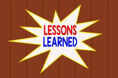 Text sign showing Lessons Learned. Conceptual photo the knowledge or Stock Illustration