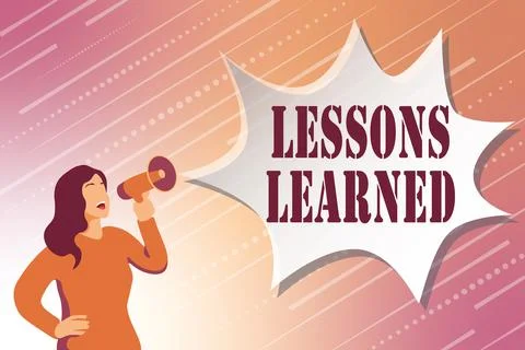 Text sign showing Lessons Learned. Word Written on information reflects positive Stockillustratie