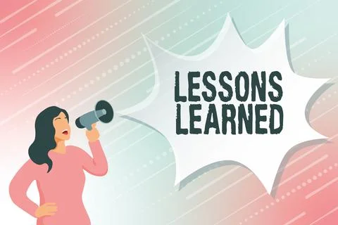 Text sign showing Lessons Learned. Business concept information reflects Illustrazione stock