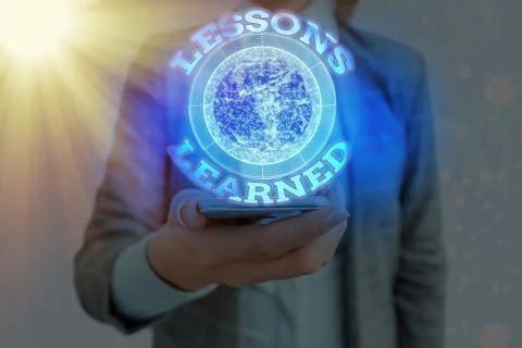 Text sign showing Lessons Learned. Conceptual photo information reflects Stock Photos