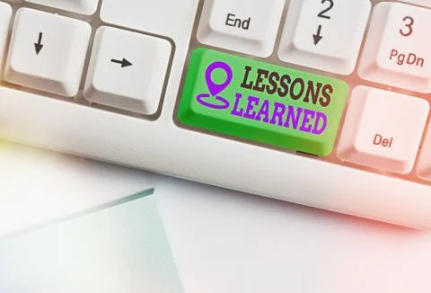 Text sign showing Lessons Learned. Conceptual photo information reflects Stock Photos