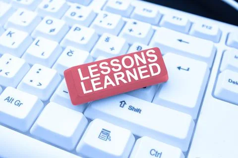 Text sign showing Lessons Learned. Word for experiences garnered from Stock Photos
