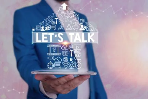 Text sign showing Lets Is Talk. Conceptual photo suggesting in the beginning of Stock Photos