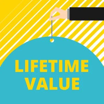 Text sign showing Lifetime Value. Conceptual photo Worth of the customer over Stock Illustration