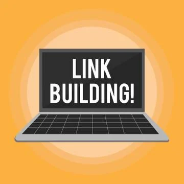 Text sign showing Link Building. Conceptual photo Process of acquiring Stock-Illustration
