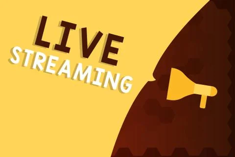 Text sign showing Live Streaming. Conceptual photo Transmit live video coverage Stock Illustration