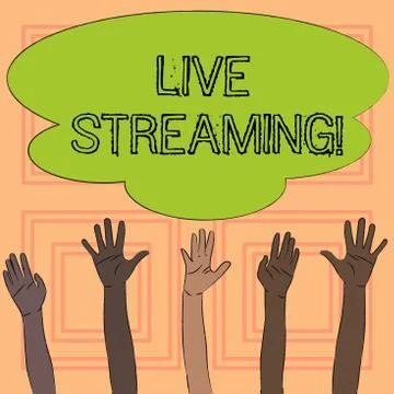 Text sign showing Live Streaming. Conceptual photo Media realtime transmission Stock Illustration