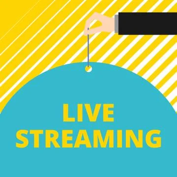 Text sign showing Live Streaming. Conceptual photo Transmit live video coverage Stock Illustration