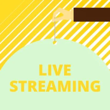 Text sign showing Live Streaming. Conceptual photo Transmit live video coverage Stock Illustration