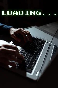 Text sign showing Loading. Concept meaning time takes to download and display Stock Photos