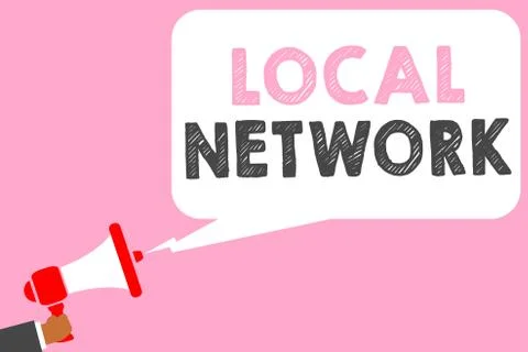 Text sign showing Local Network. Conceptual photo Intranet LAN Radio Waves DSL Stock Illustration