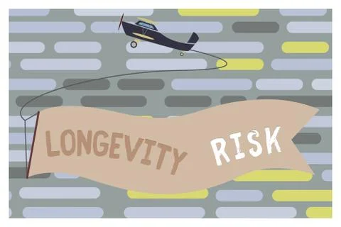 Text sign showing Longevity Risk. Conceptual photo Potential threat due to Stock Illustration