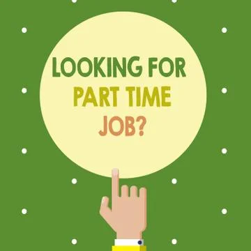 Text sign showing Looking For Part Time Job question. Conceptual photo to Earn Illustrazione stock