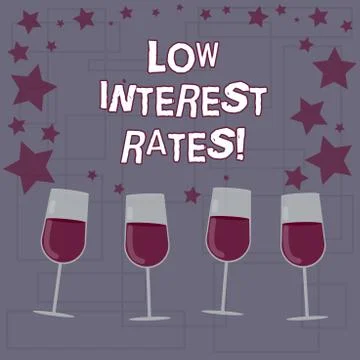 Text sign showing Low Interest Rates. Conceptual photo meant to stimulate Stock Illustration