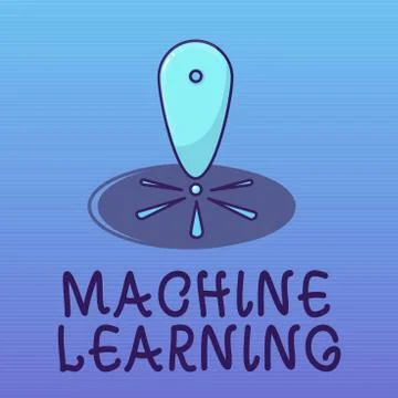 Text sign showing Machine Learning. Conceptual photo give computers the ability 스톡 일러스트