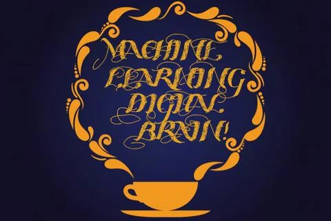 Text sign showing Machine Learning Digital Brain. Conceptual photo Artificial Stockillustratie