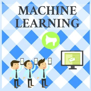 Text sign showing Machine Learning. Conceptual photo give computers the ability イラスト素材