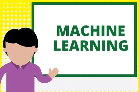Text sign showing Machine Learning. Conceptual photo give computers the ability 库存插图