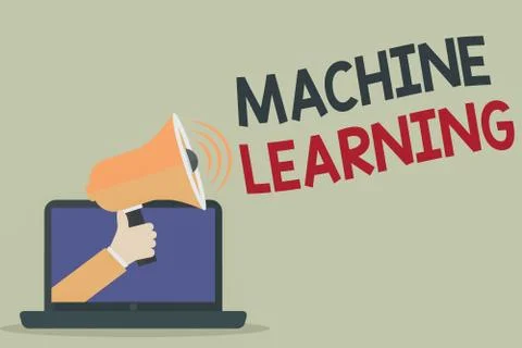 Text sign showing Machine Learning. Conceptual photo give computers the ability Stock Illustration
