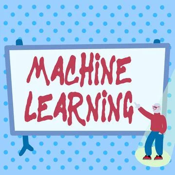 Text sign showing Machine Learning. Conceptual photo scientific study of Stock Illustration