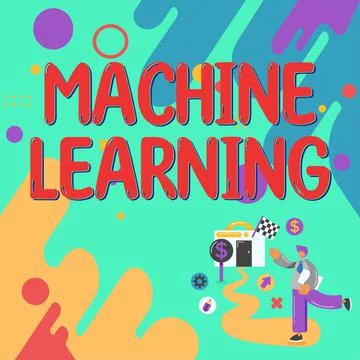 Text sign showing Machine Learning. Word for the concept that a computer can 库存插图
