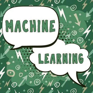 Text sign showing Machine Learning. Internet Concept the concept that a computer イラスト素材