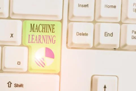 Text sign showing Machine Learning. Conceptual photo scientific study of Stock Photos