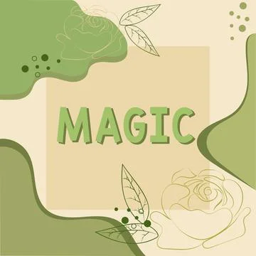 Text sign showing Magic. Conceptual photo power of influencing events using m Illustrazione stock